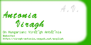 antonia viragh business card